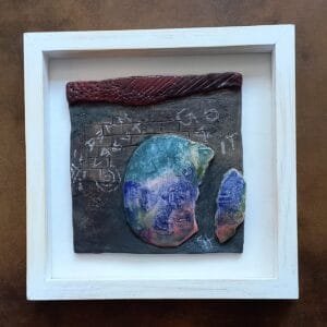 Cuadro Cerámico “Fragmentos Cósmicos” – 28×28 cm