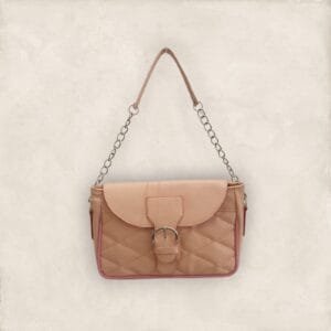 Cartera color melón de cuero sintético