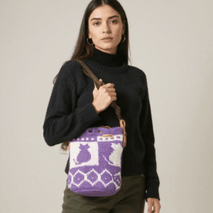 Bolso Tejido Artesanal – Diseño Gatos