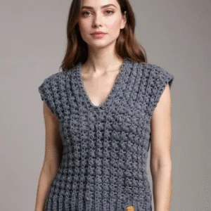 Chaleco Tejido en Lana – Diseño Chunky Gris