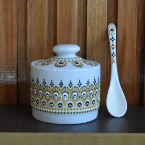 Azucarera porcelana marrón