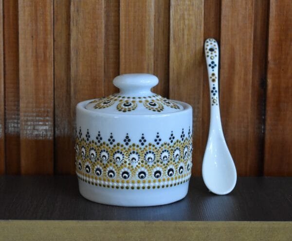 Azucarera porcelana marrón