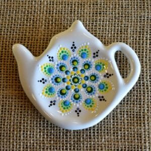 Posa saquito té mandala verde/celeste