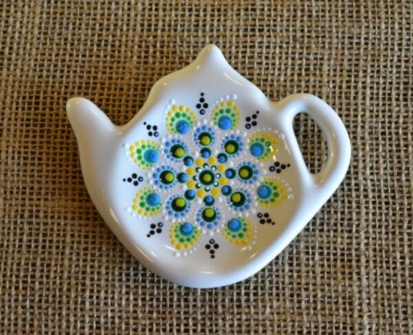 Posa saquito té mandala verde/celeste