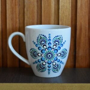 Taza mug porcelana mandala ojo turco