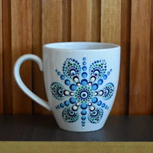Taza mug porcelana mandala ojo turco