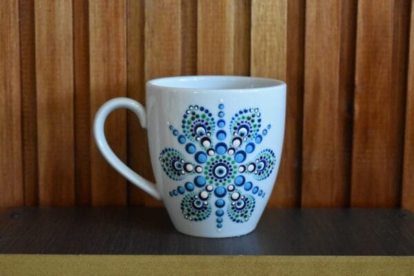Taza mug porcelana mandala ojo turco