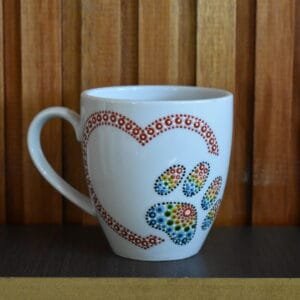 Taza mug porcelana patita corazón