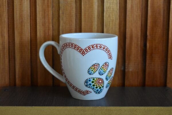 Taza mug porcelana patita corazón