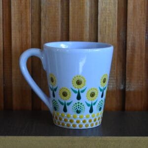 Taza cerámica color girasoles