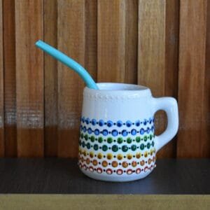 Mate cerámica blanca colores