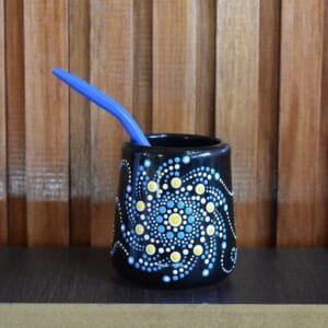 Mate cerámica negra espiral Argentina