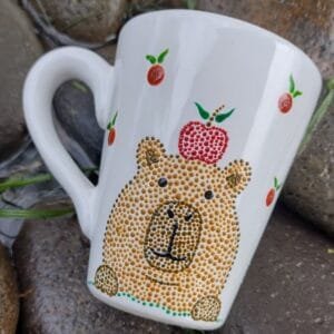 Taza cerámica blanca capibara