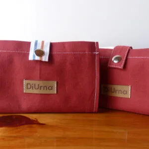 BOLSA MONEDERO PLEGABLE DiUrna bordó