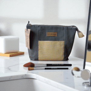 Neceser ecológico de algodón DiUrna verde y amarillo