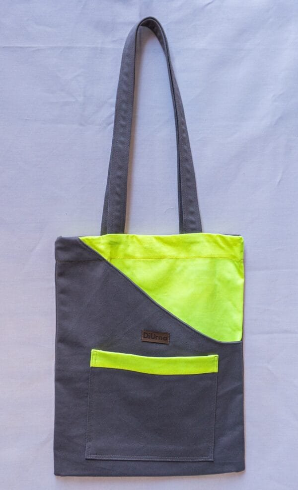 BOLSO "UNIVERSITARIA"MARRÓN Y FLUO