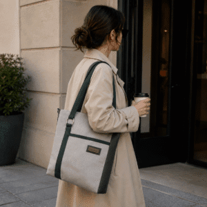 Bolso"Petit" beige y verde con bandolera