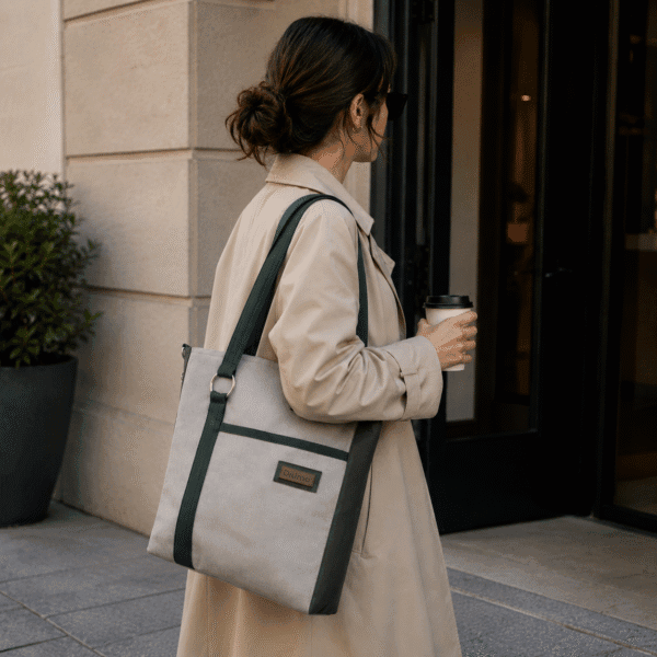 Bolso"Petit" beige y verde con bandolera