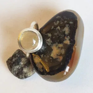 Anillo Round Citrino - Plata 925 y citrino redondo