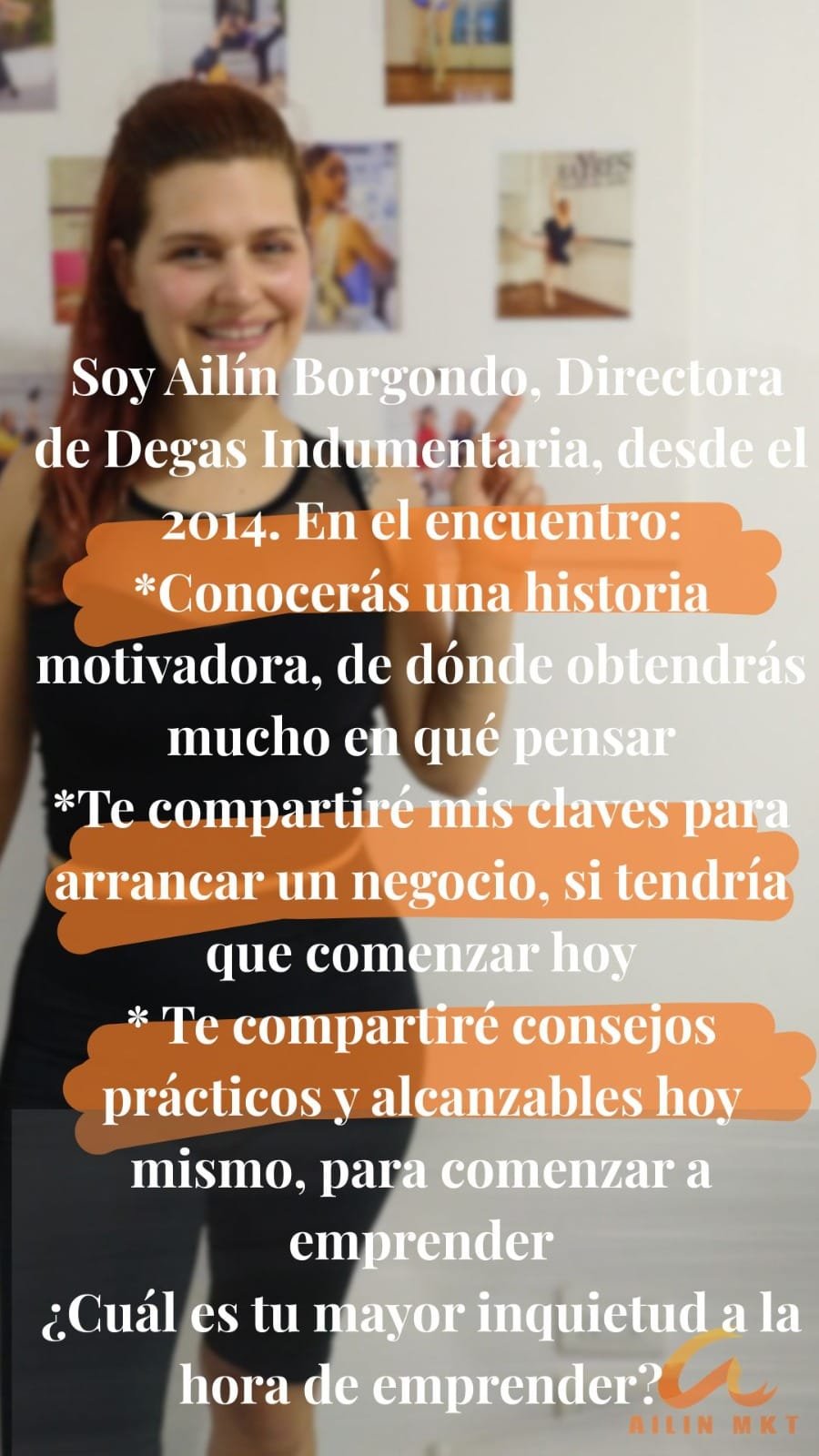 Invitación al Encuentro Emprendedor online gratuito de Ailín Borgondo