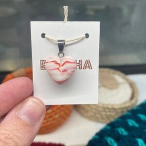 Dije Corazón marmolado rosa