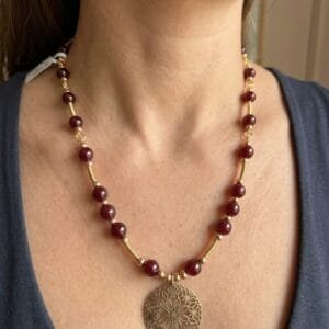 collar bordo dorado goldfilled