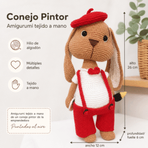 Conejo Pintor-Amigorumi