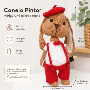 Conejo Pintor-Amigorumi