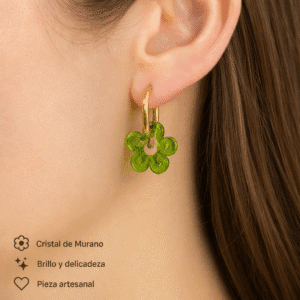 Aros florecitas Verdes