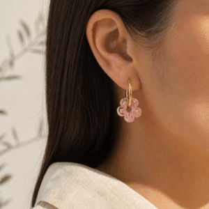 Aros florecitas Rosas
