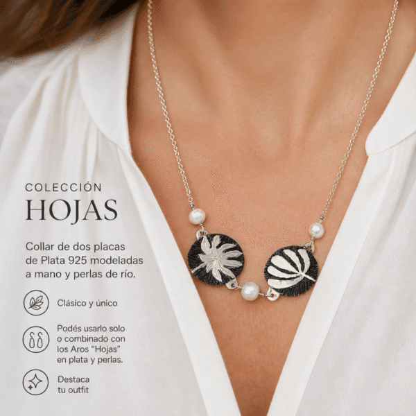 Collar colección "Hojas" de dos placas