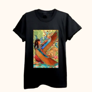 remera isis naturaleza negra talle XL en algodón peinado