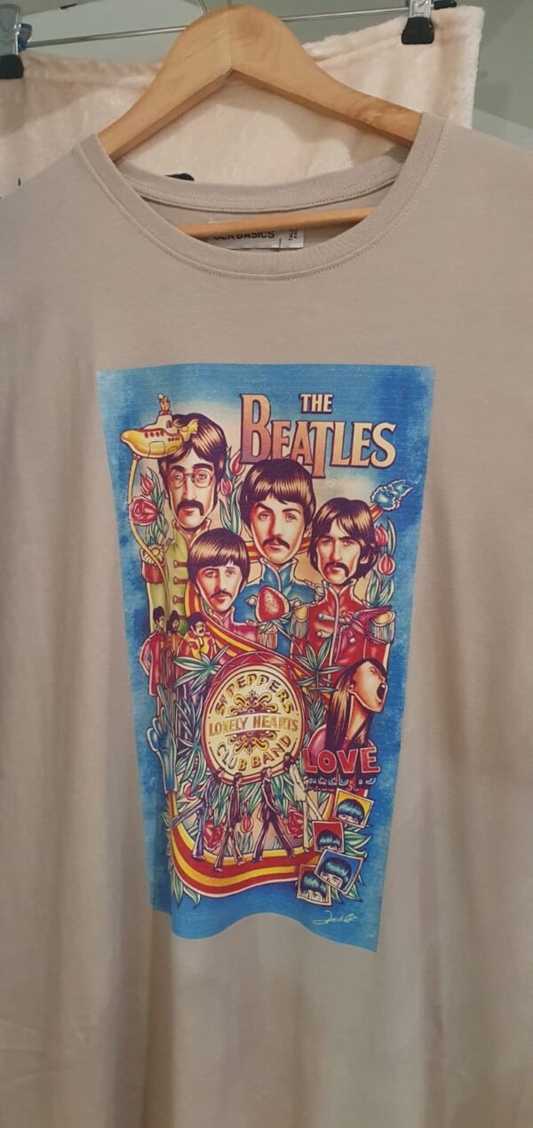 Remera The Beatles Psicodelia - Talle XXL - Beige