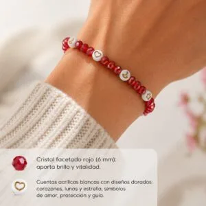 pulsera cristales bordo