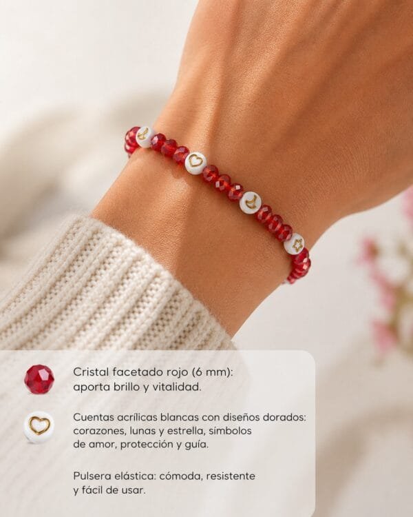 pulsera cristales bordo