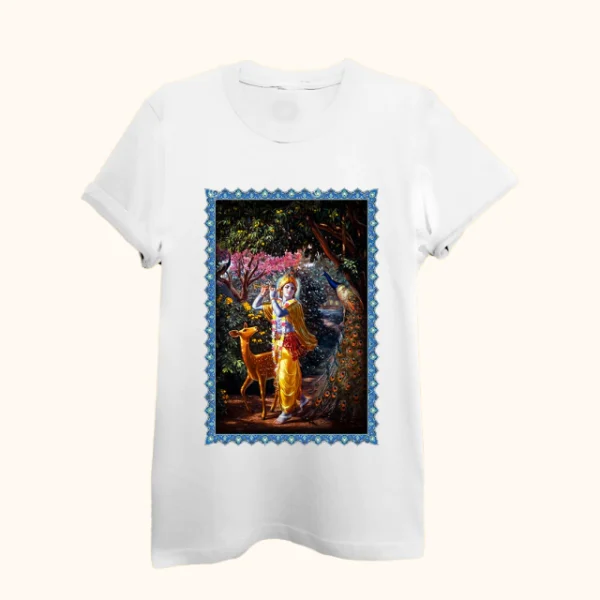 REMERA KRISHNA NATURALEZA - TALLE M - BLANCO