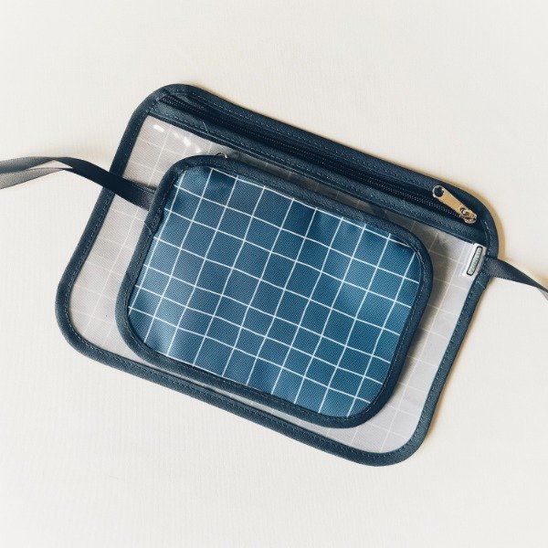 Kit de 2 sobres chicos, cuadros azul