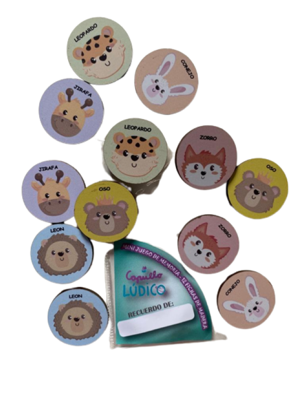 Mini juego de memoria circular ANIMALES