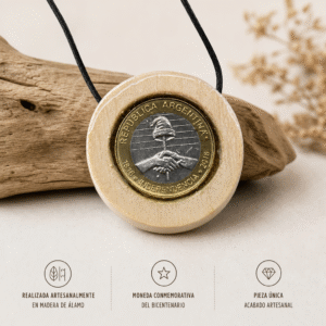 Colgante con moneta encapsulada del bicentenario