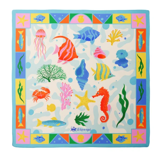 Pañuelo 70x70 - Fauna Marina