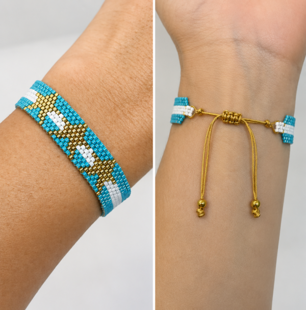 Pulsera celeste y blanco-Argentina
