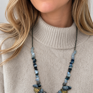 Collar con cristal humo y jaspe