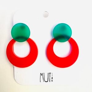 aros On de acrilico con pasante de acero quirurgico y topes de silicona