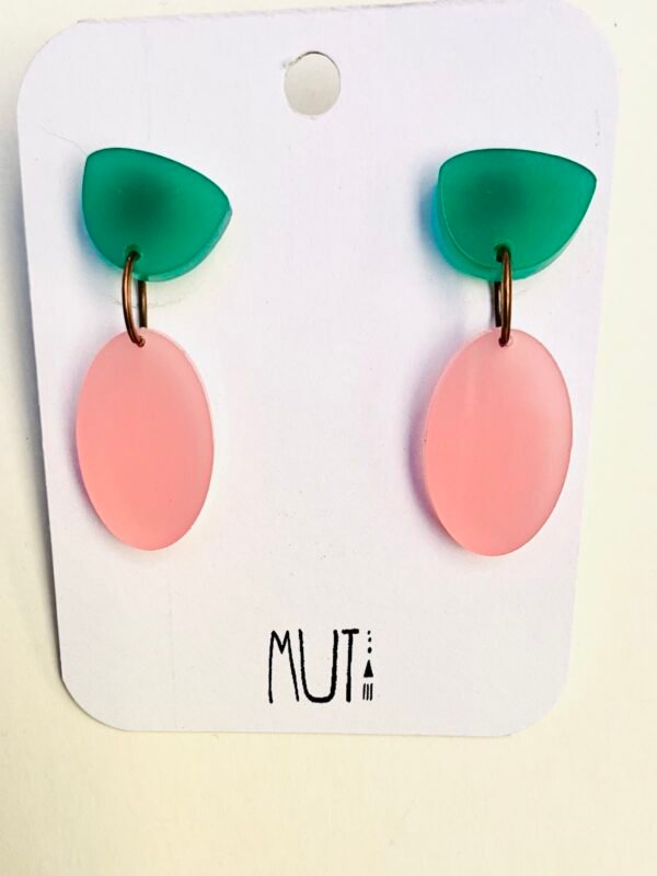 Aros Ovo. Rosa y verde