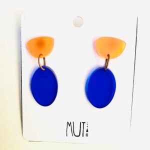 Aros Ovo. Azul con naranja