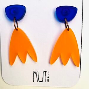 Aros Tulipán naranja y azul
