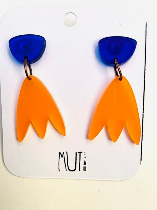 Aros Tulipán naranja y azul