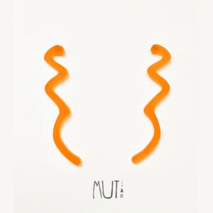Aros Línea naranja de acrílico con diseño gráfico y liviano