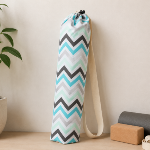 Porta Mat de yoga Zig Zag en lona con correa regulable y cierre ajustable