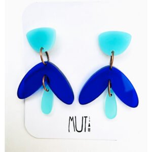Aros Krila XL celeste y azul translúcido de acrílico